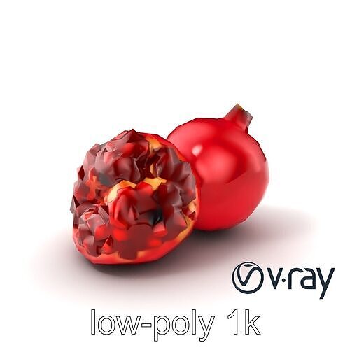 Pomegranate Velvet Texture Fruit model pack Low-poly 3D model 3