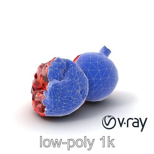 Pomegranate Velvet Texture Fruit model pack Low-poly 3D model 6