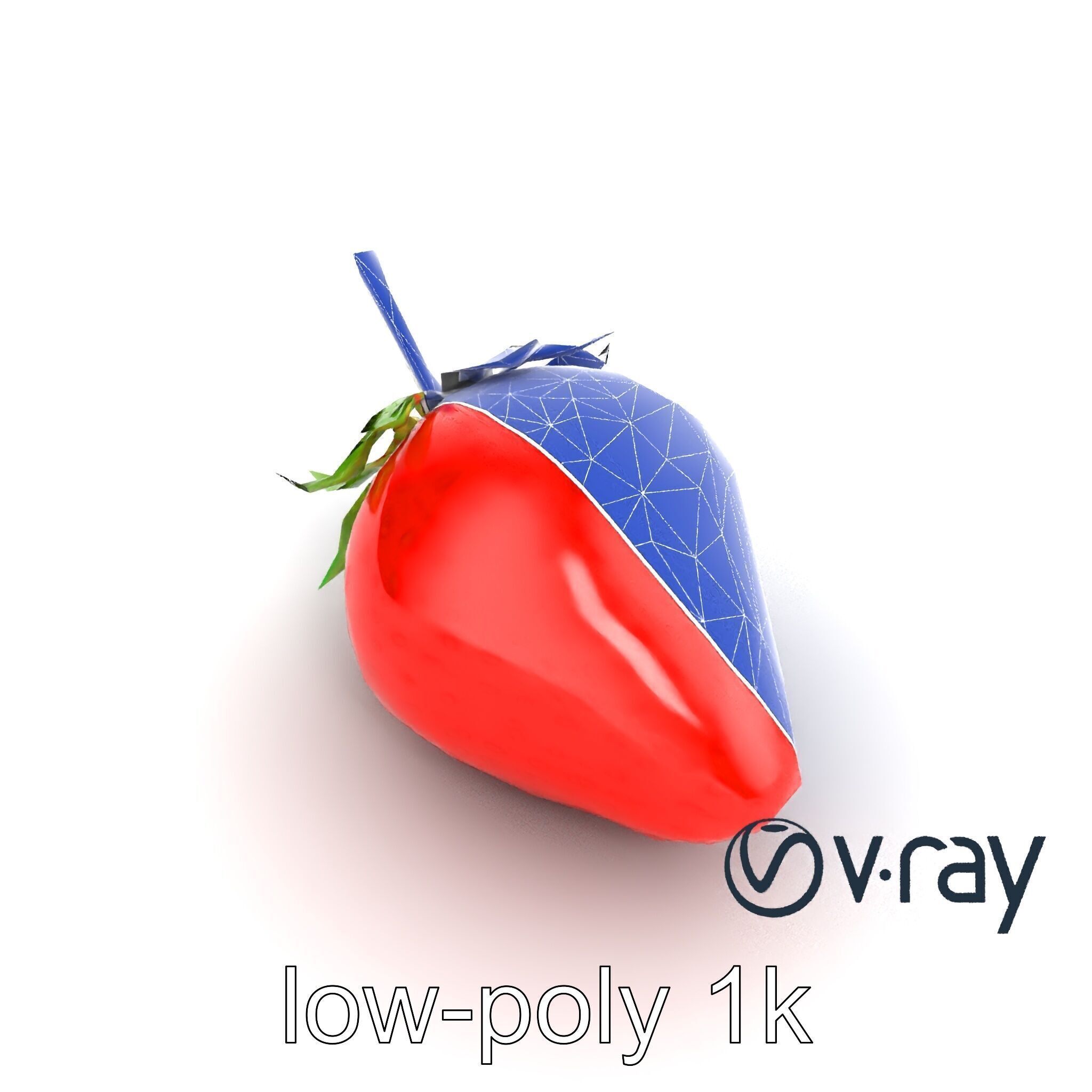 Vibrant Red Strawberry Model Pack Low-poly 3D model_22