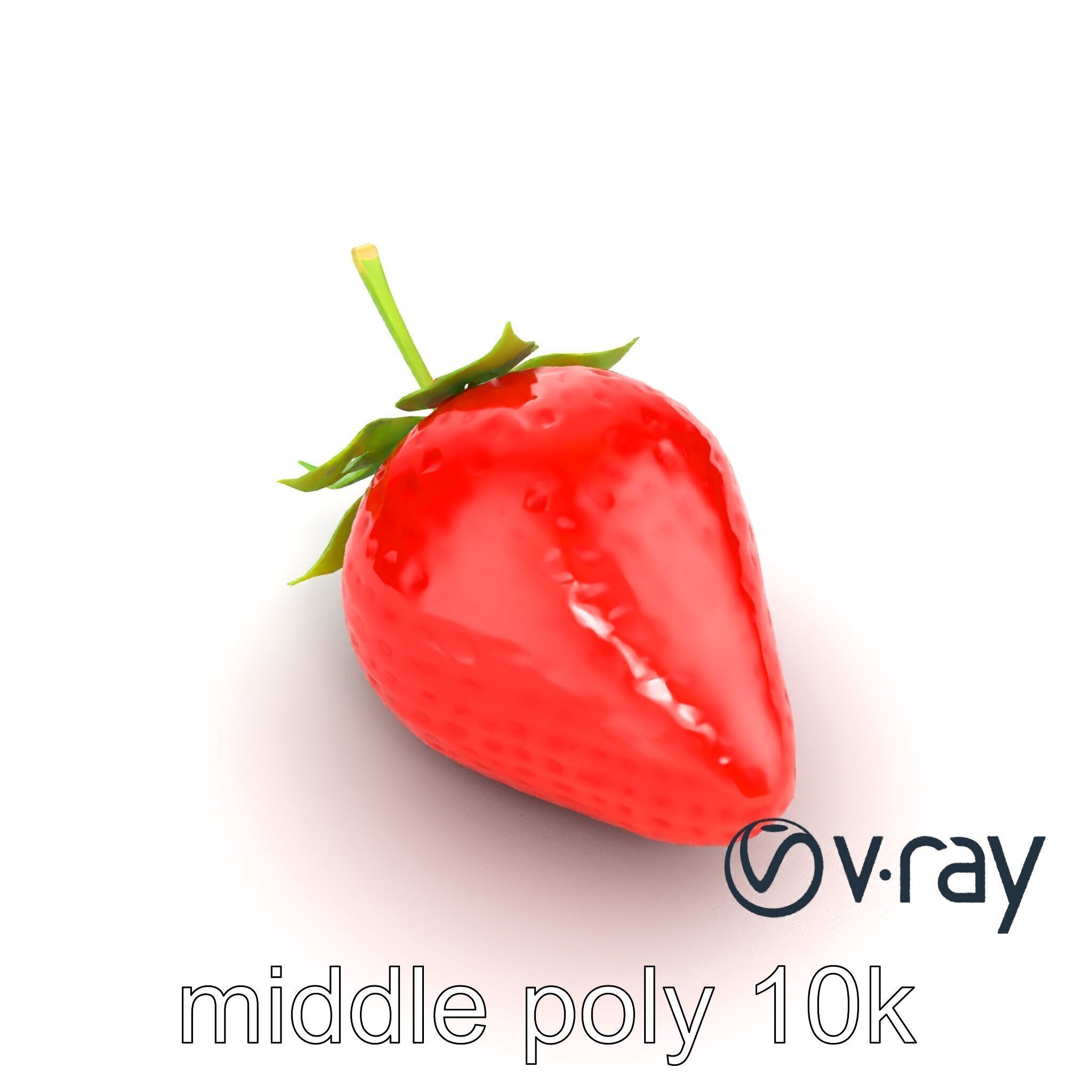 Vibrant Red Strawberry Model Pack Low-poly 3D model_7