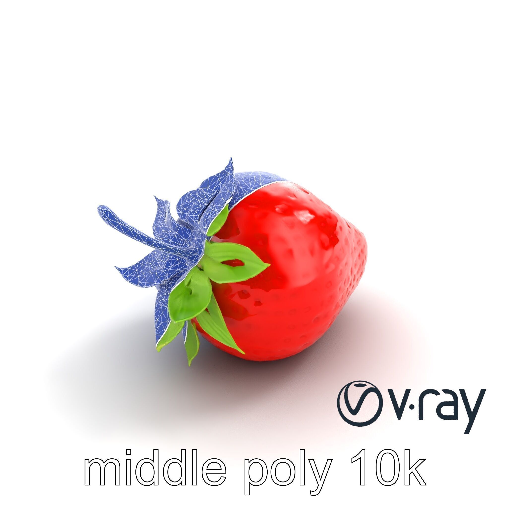 Vibrant Red Strawberry Model Pack Low-poly 3D model_26