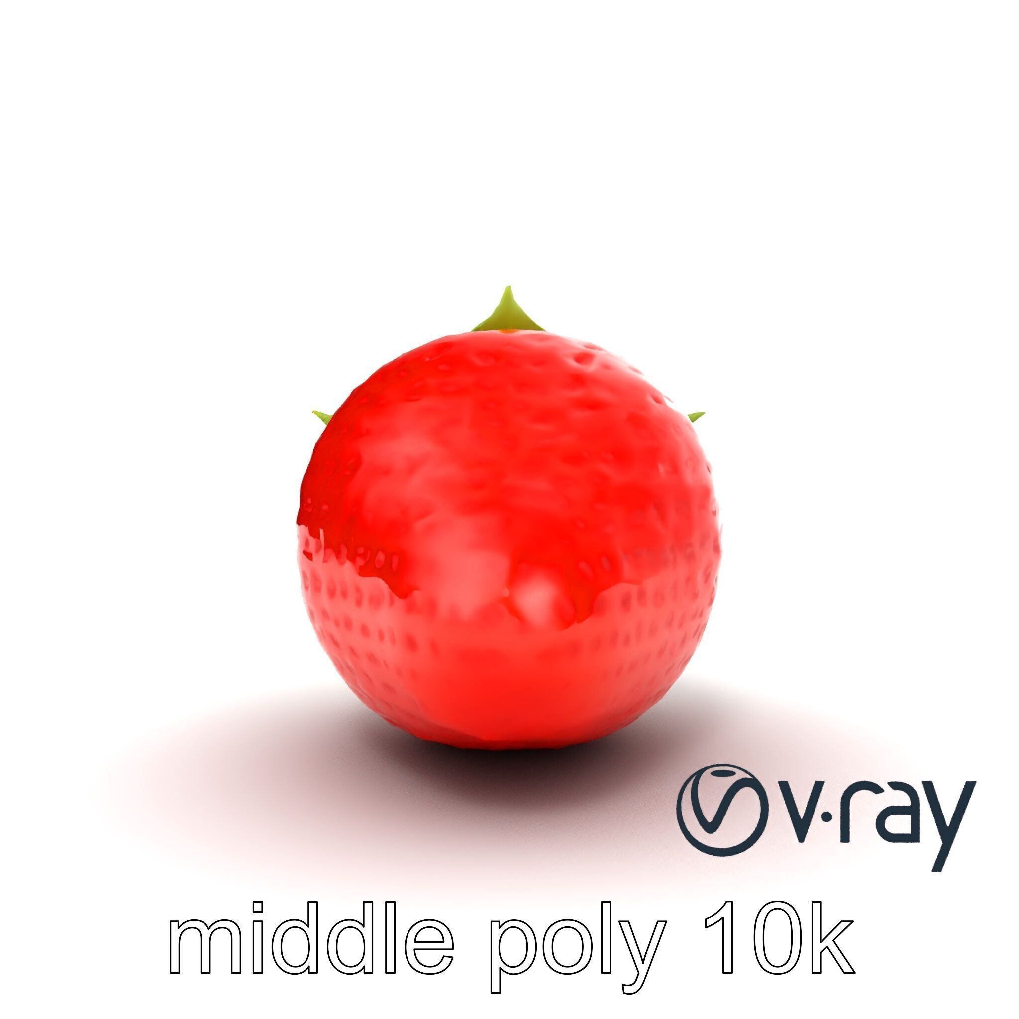 Vibrant Red Strawberry Model Pack Low-poly 3D model_17