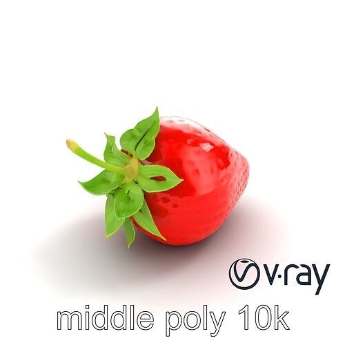 Vibrant Red Strawberry Model Pack Low-poly 3D model 5