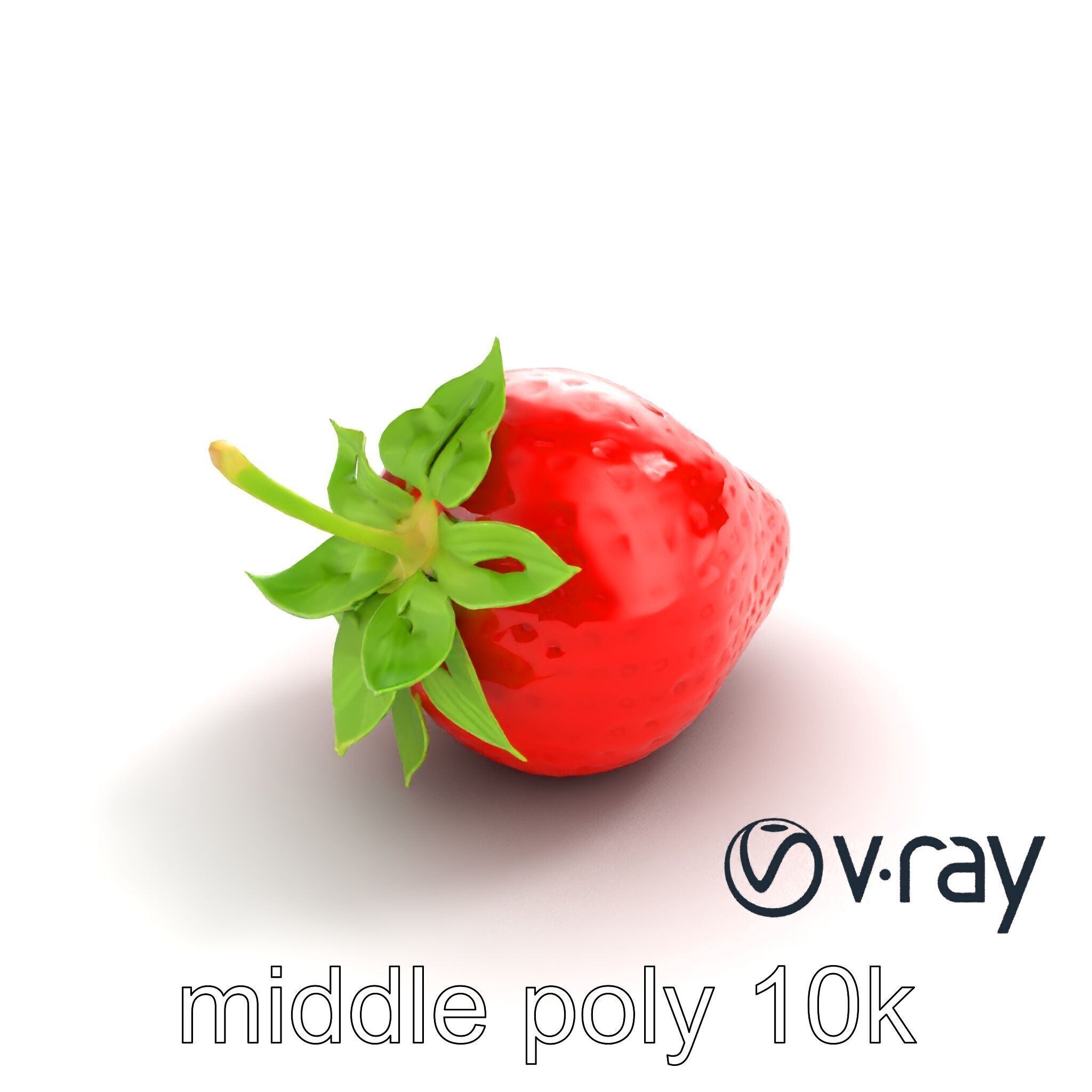 Vibrant Red Strawberry Model Pack Low-poly 3D model_4