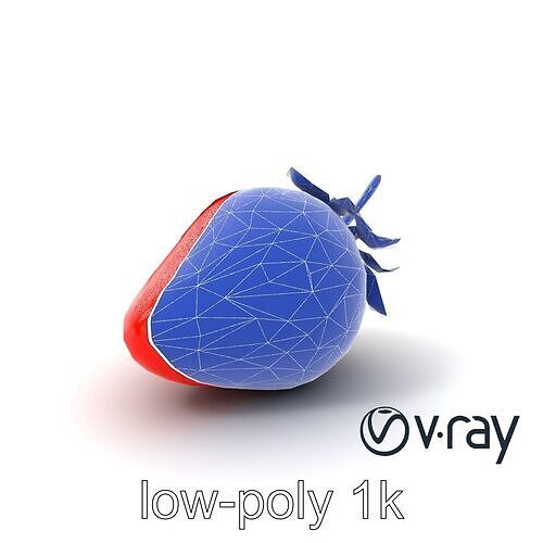 Vibrant Red Strawberry Model Pack Low-poly 3D model 6
