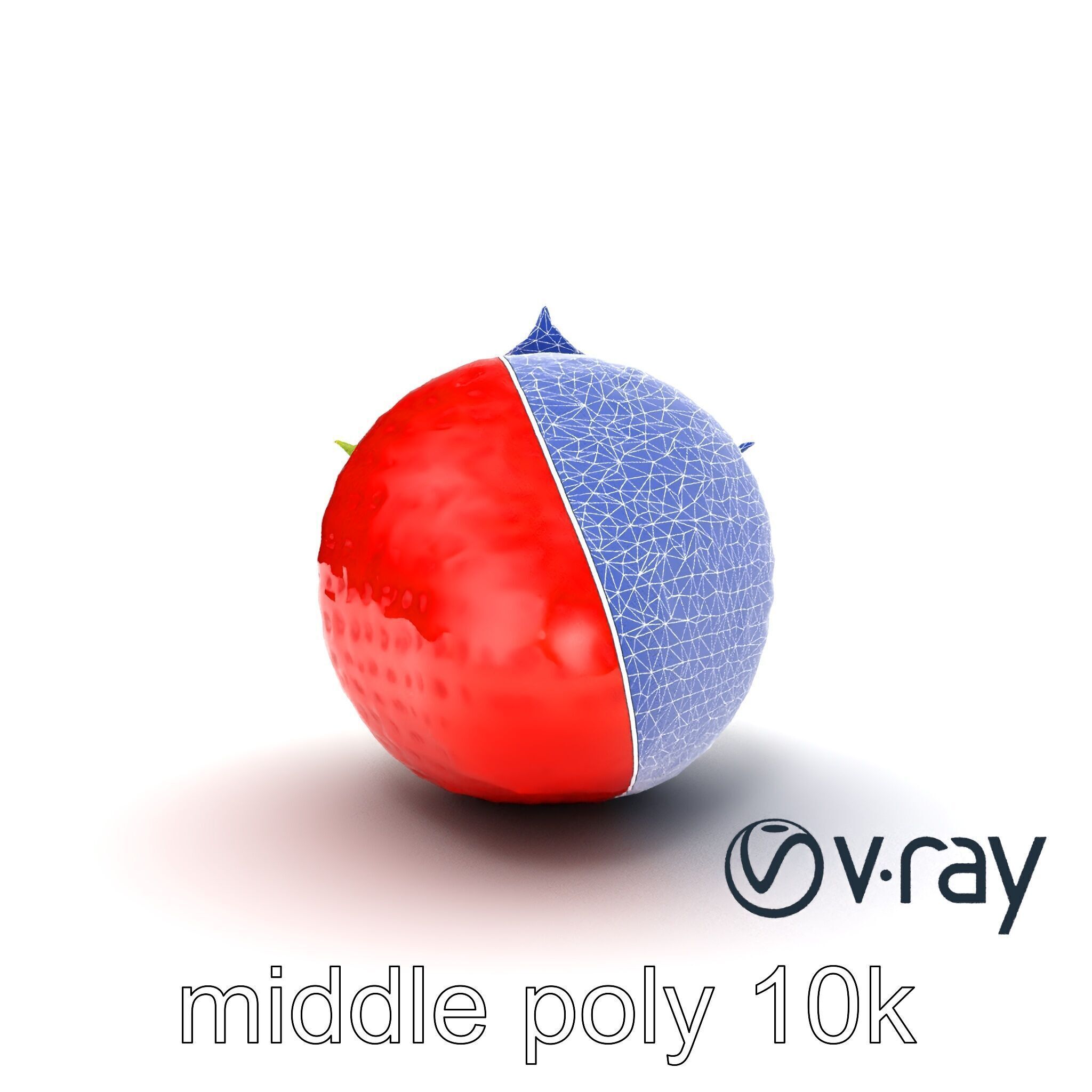 Vibrant Red Strawberry Model Pack Low-poly 3D model_28