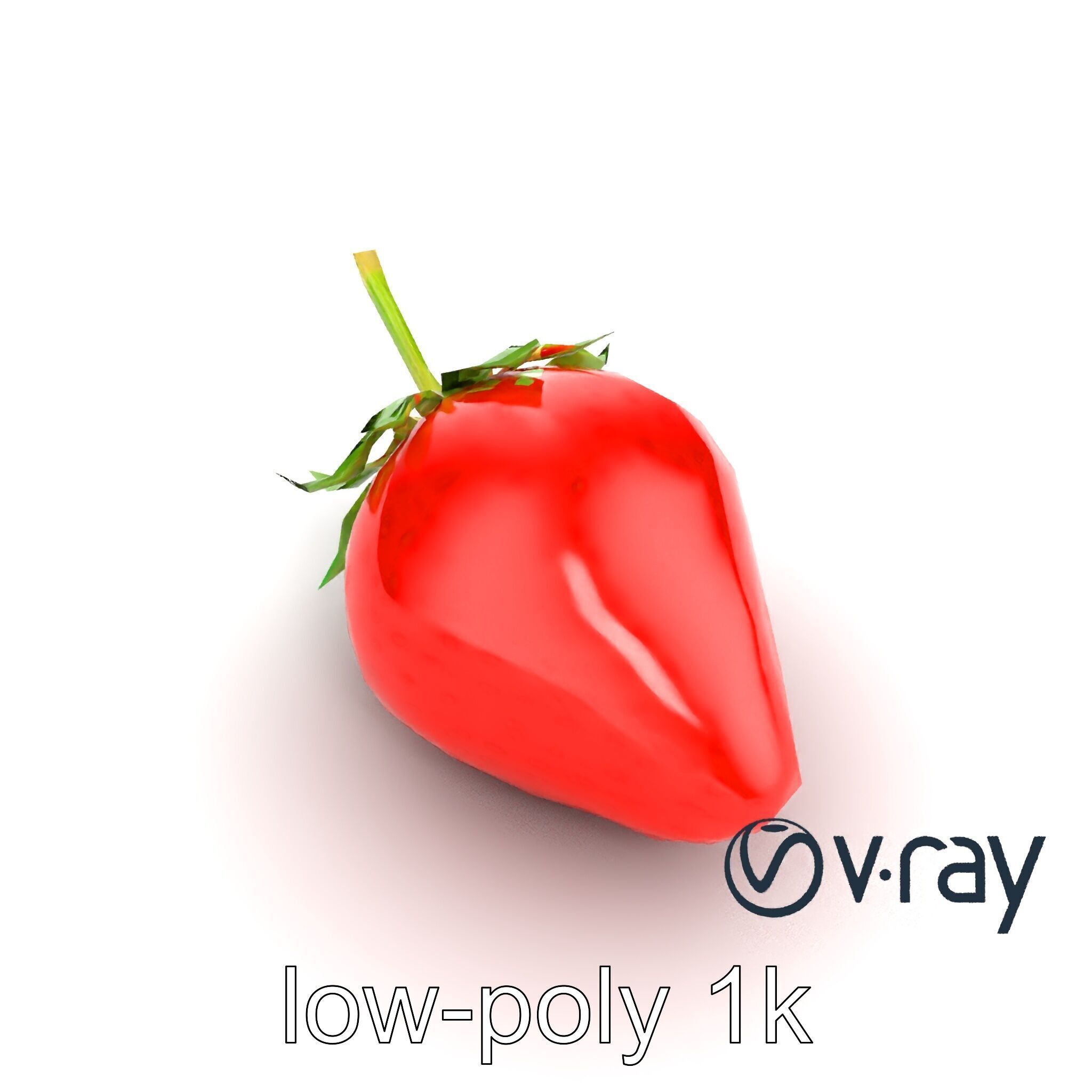 Vibrant Red Strawberry Model Pack Low-poly 3D model_10
