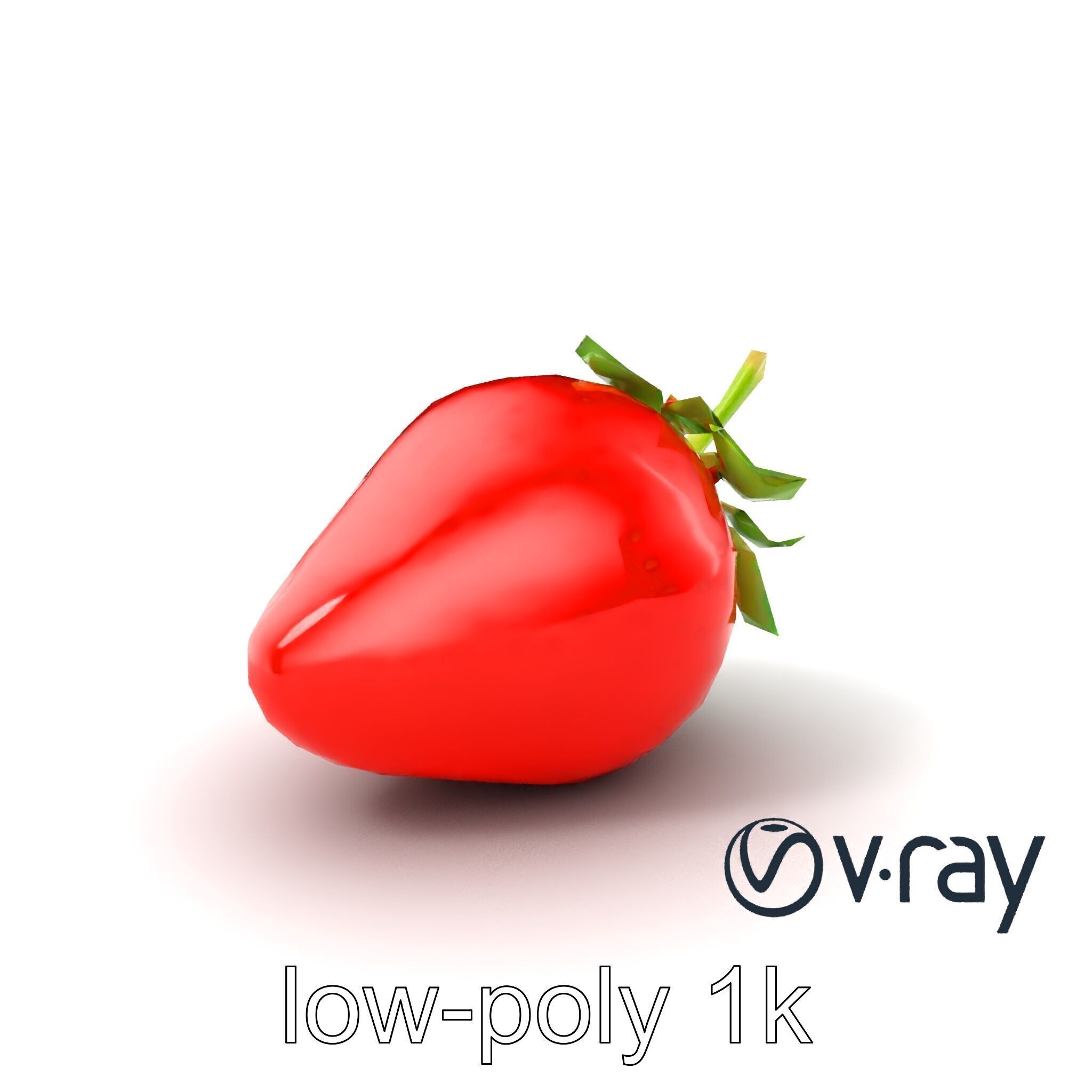 Vibrant Red Strawberry Model Pack Low-poly 3D model_2