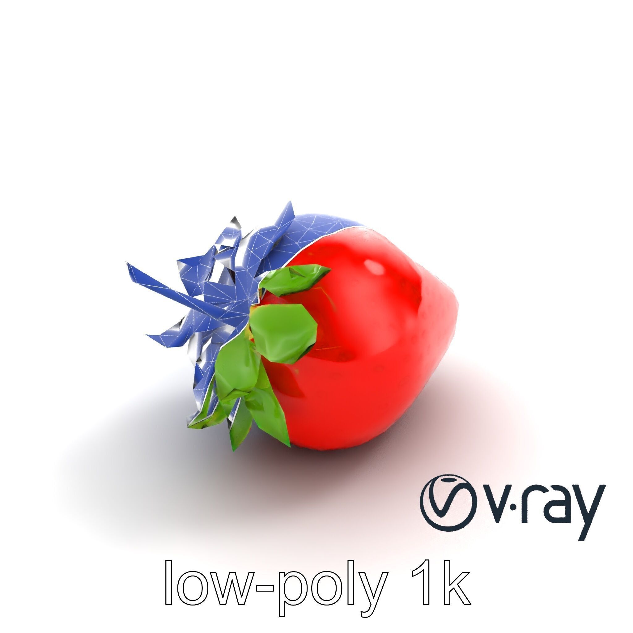 Vibrant Red Strawberry Model Pack Low-poly 3D model_15