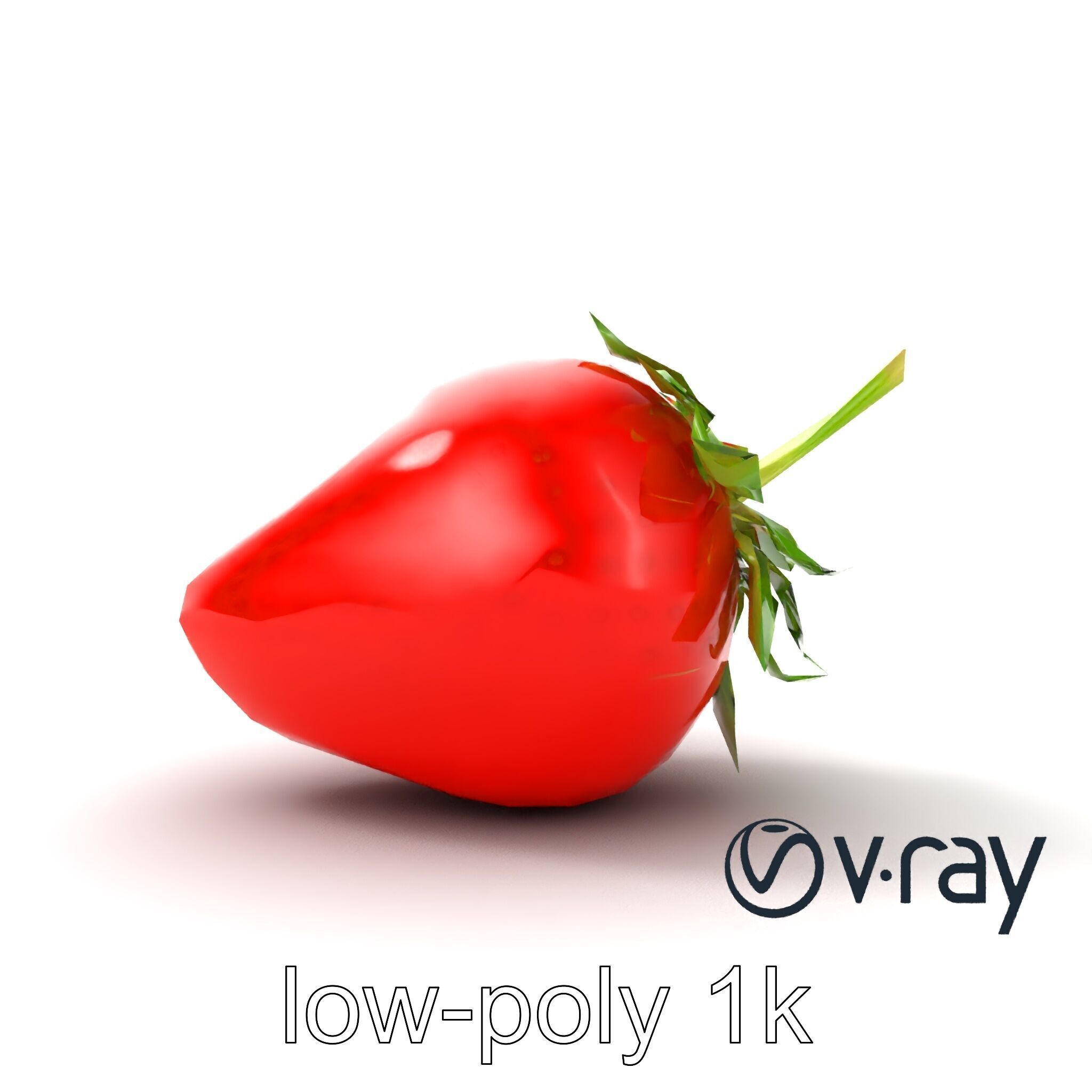 Vibrant Red Strawberry Model Pack Low-poly 3D model_11
