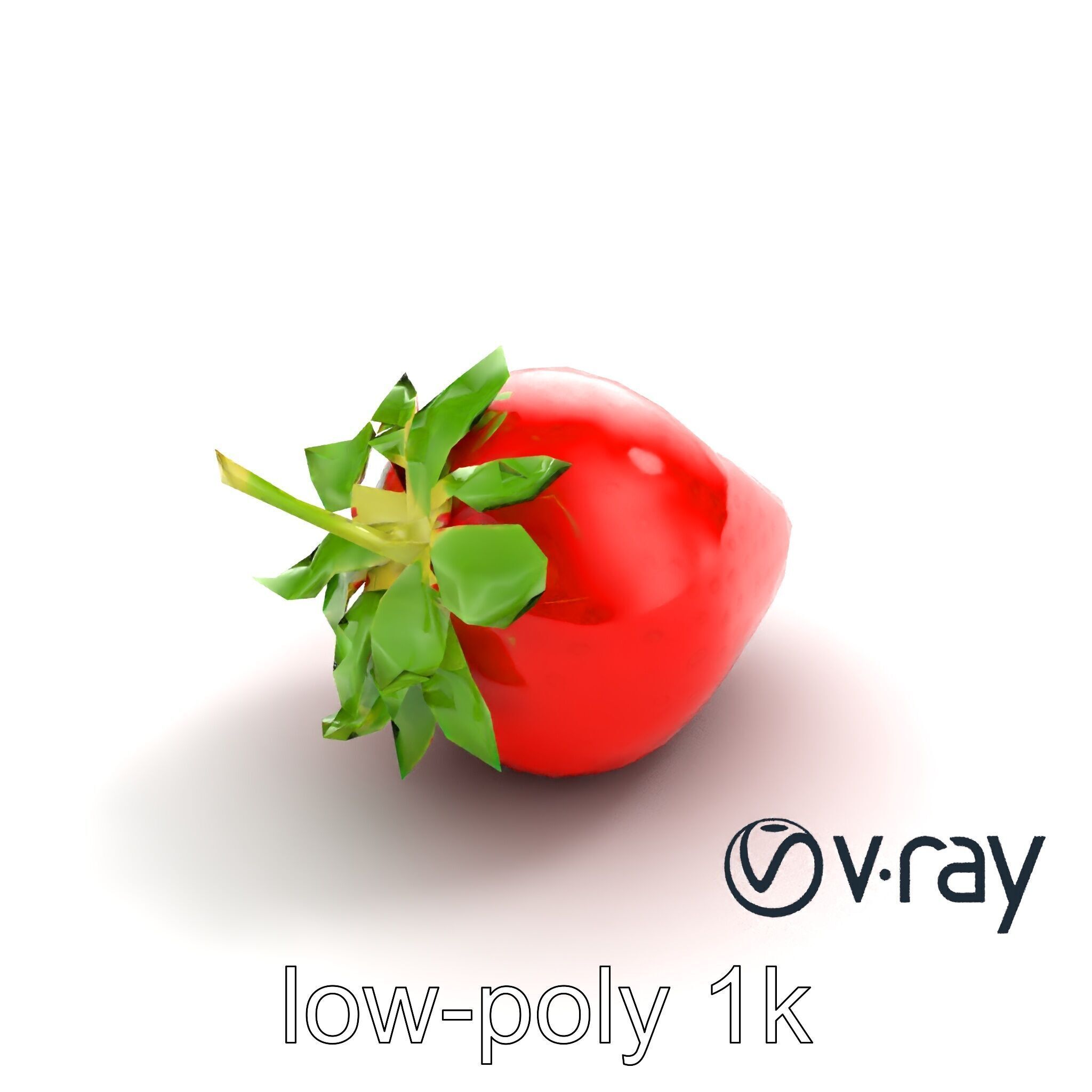 Vibrant Red Strawberry Model Pack Low-poly 3D model_8