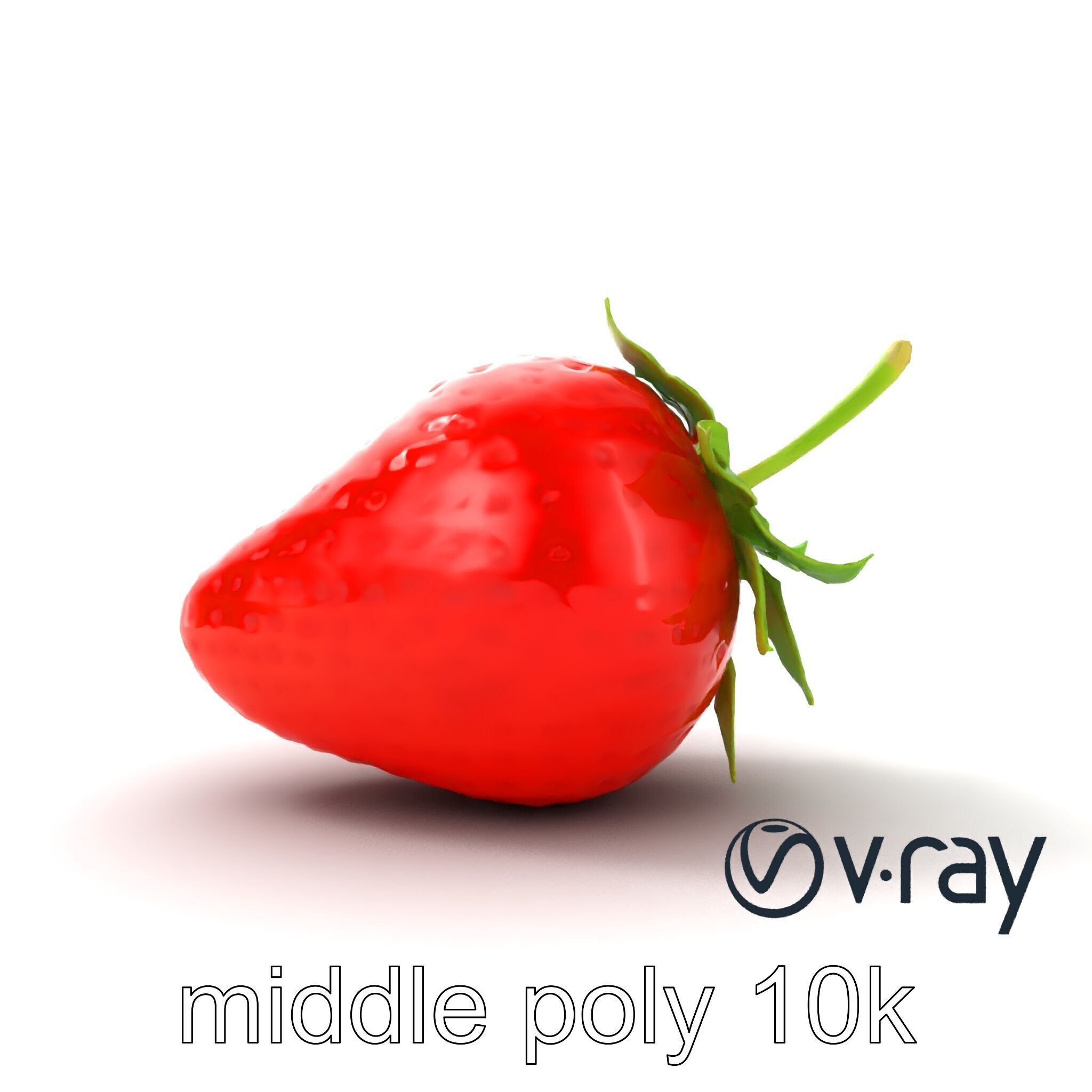 Vibrant Red Strawberry Model Pack Low-poly 3D model_27