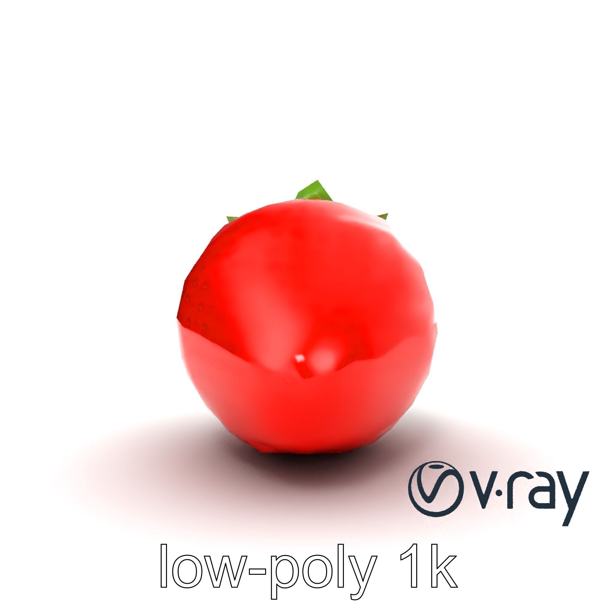 Vibrant Red Strawberry Model Pack Low-poly 3D model_13