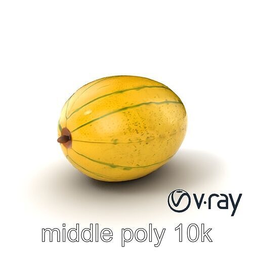 Smooth Melon with Detailed Texture model pack Low-poly 3D model
