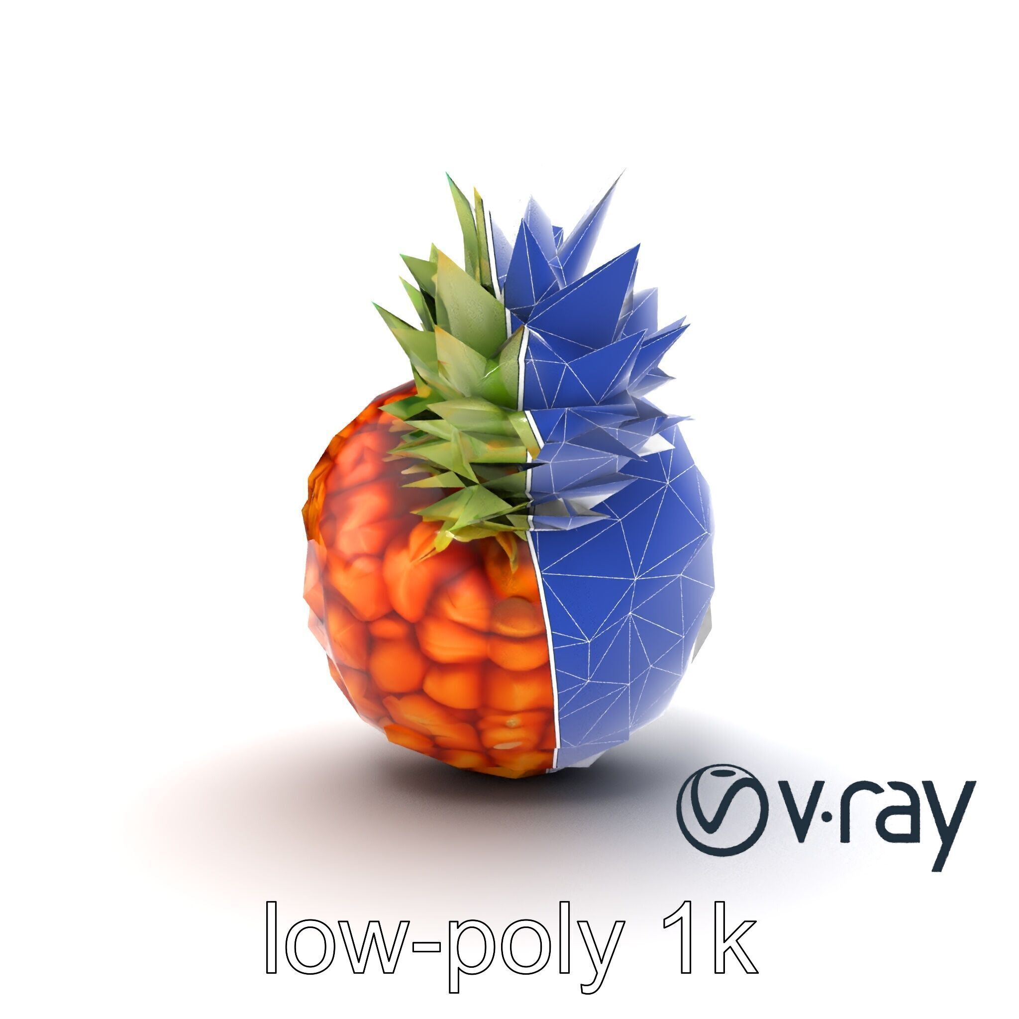 Pineapple Sunlit Textured Surface model pack Low-poly 3D model_15