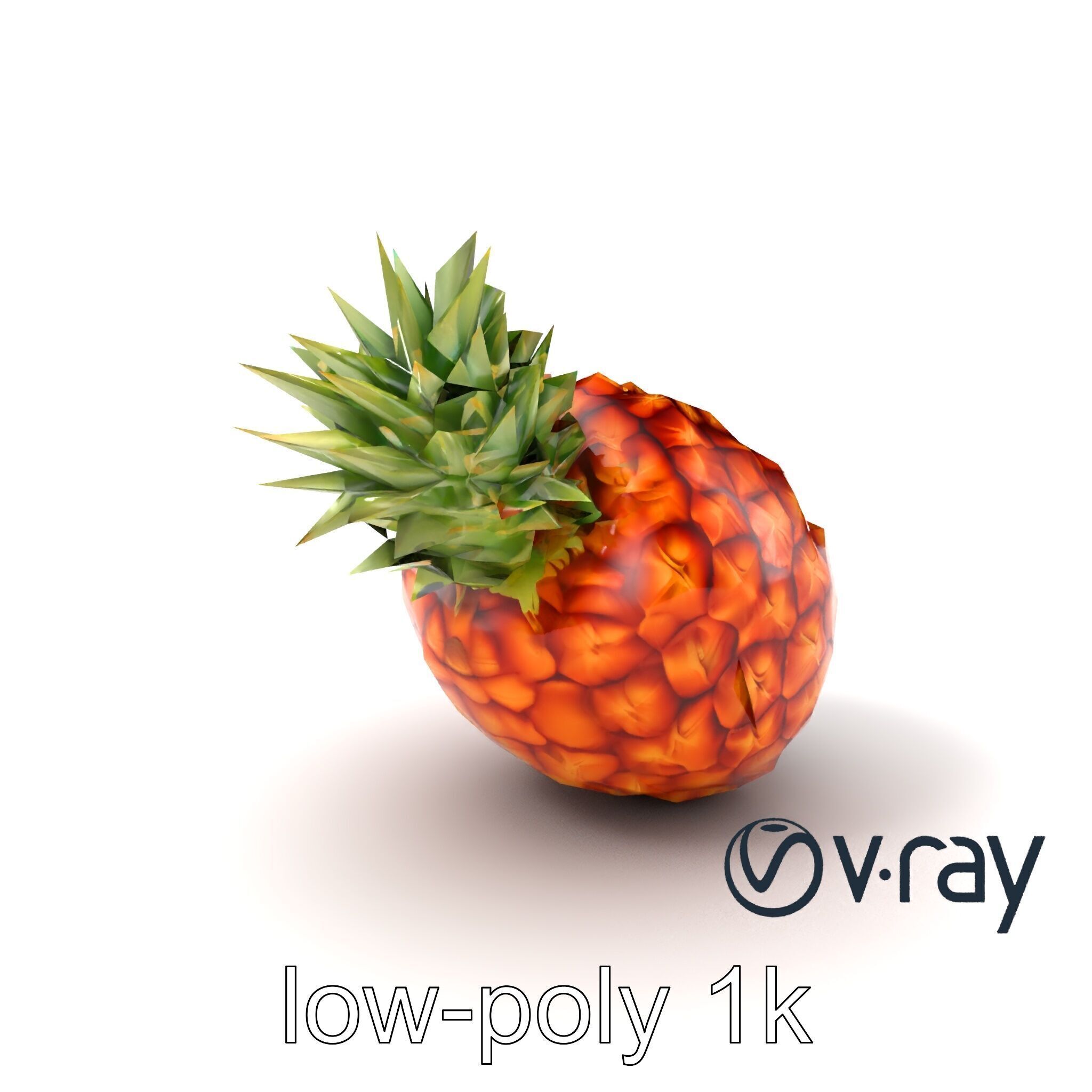 Pineapple Sunlit Textured Surface model pack Low-poly 3D model_2