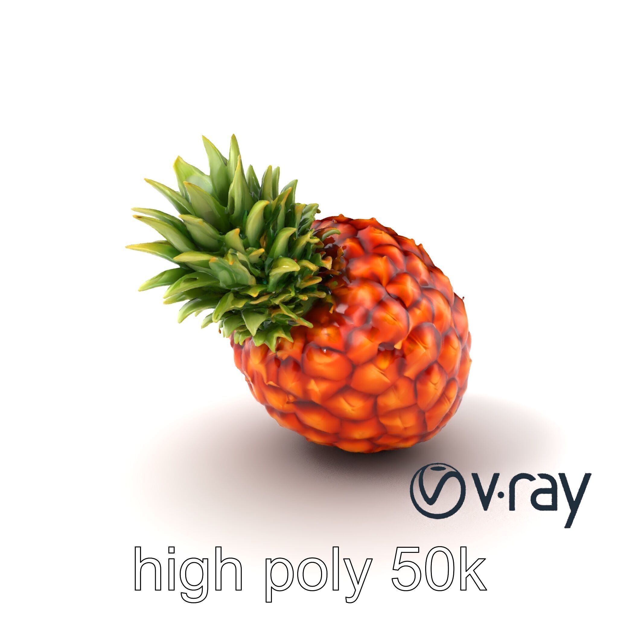 Pineapple Sunlit Textured Surface model pack Low-poly 3D model_6