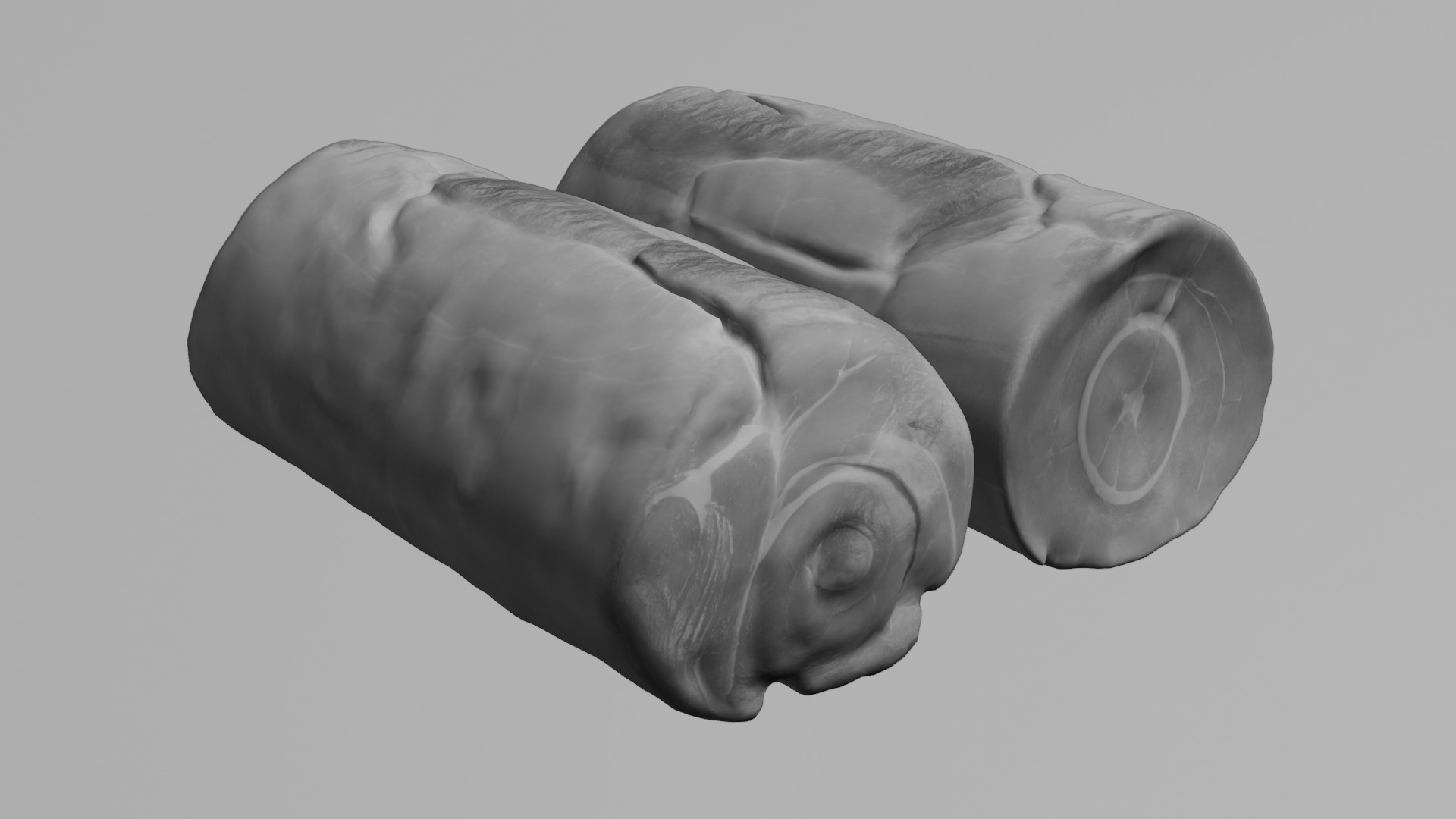 Smoked Ham Roll Meat Low-poly 3D model_29