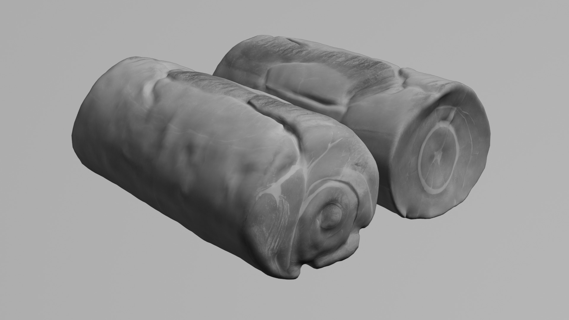 Smoked Ham Roll Meat Low-poly 3D model_33