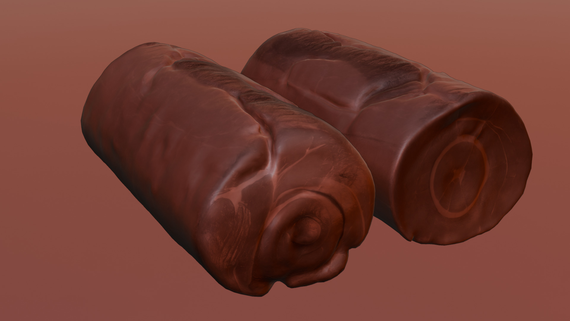 Smoked Ham Roll Meat Low-poly 3D model_51