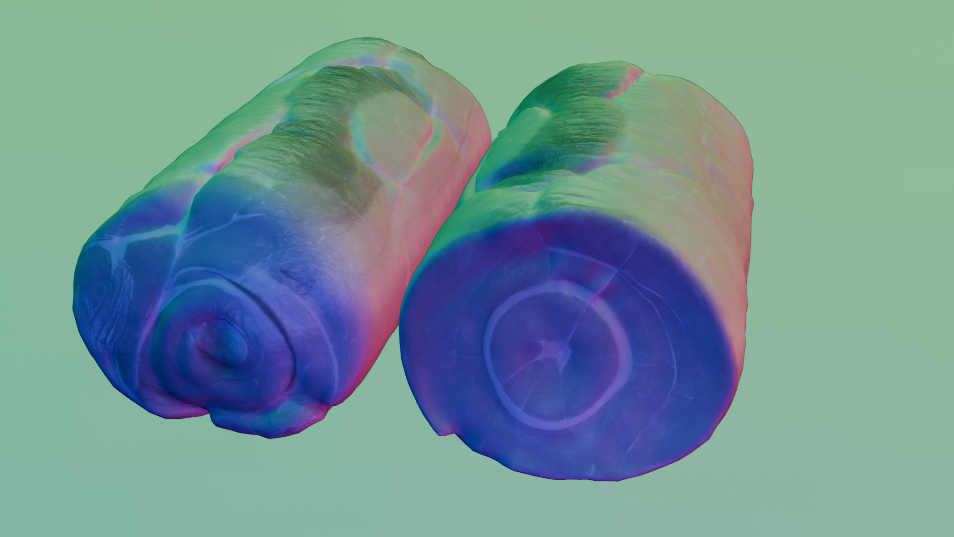 Smoked Ham Roll Meat Low-poly 3D model_42