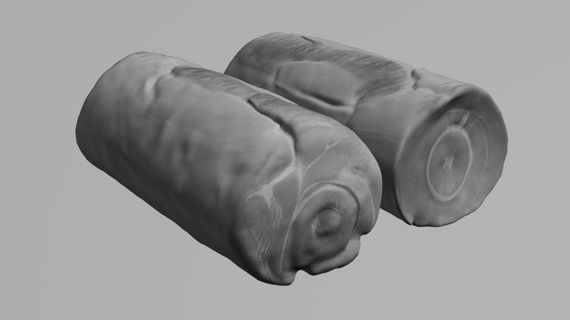 Smoked Ham Roll Meat Low-poly 3D model_32