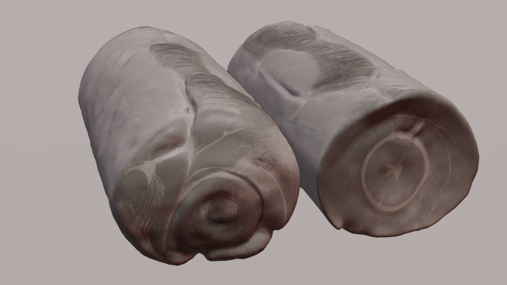 Smoked Ham Roll Meat Low-poly 3D model_41