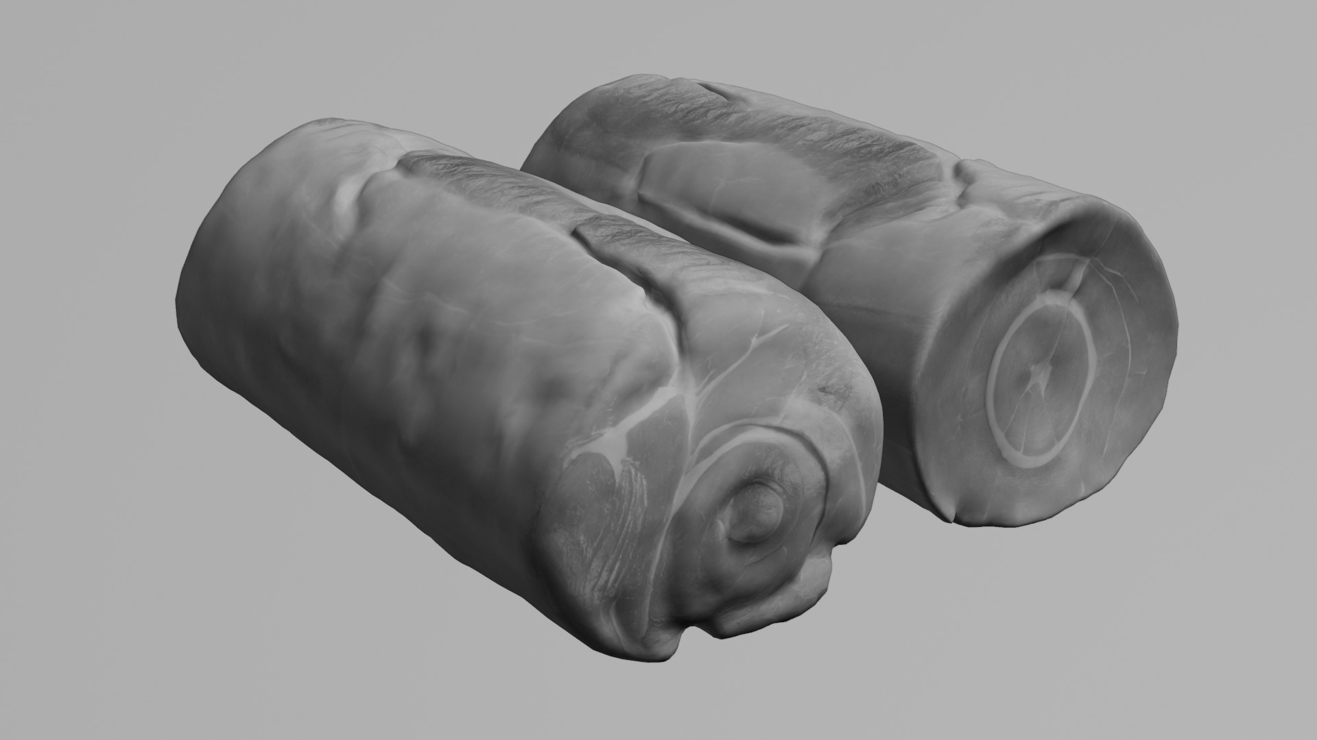 Smoked Ham Roll Meat Low-poly 3D model_30