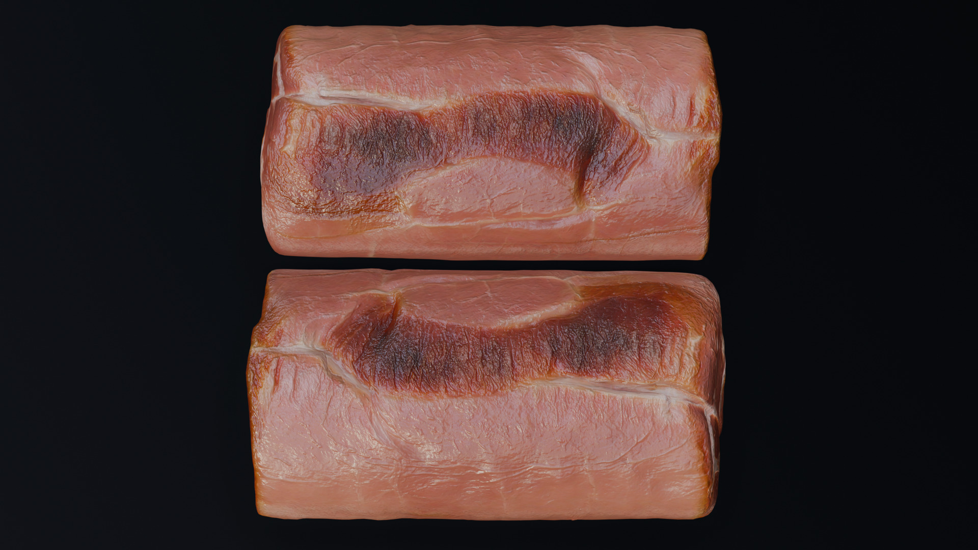 Smoked Ham Roll Meat Low-poly 3D model_3