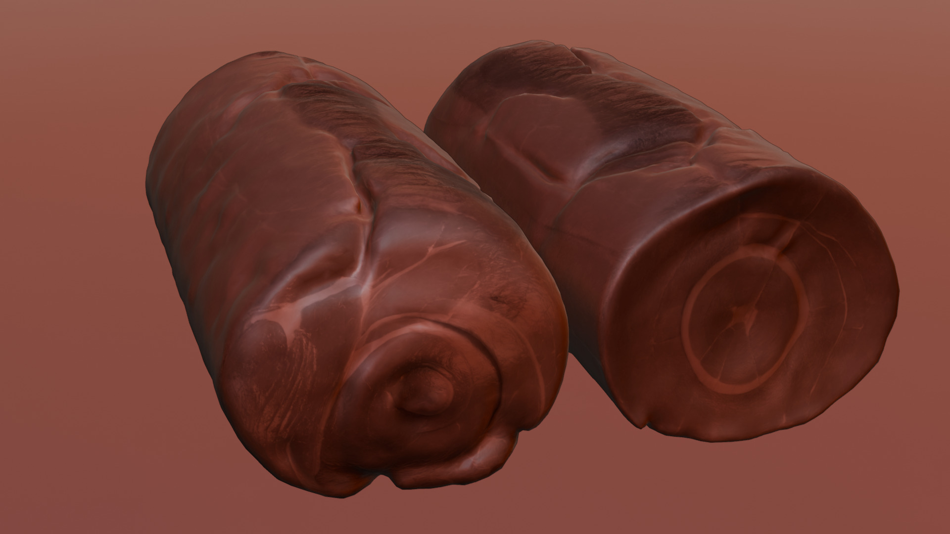 Smoked Ham Roll Meat Low-poly 3D model_50