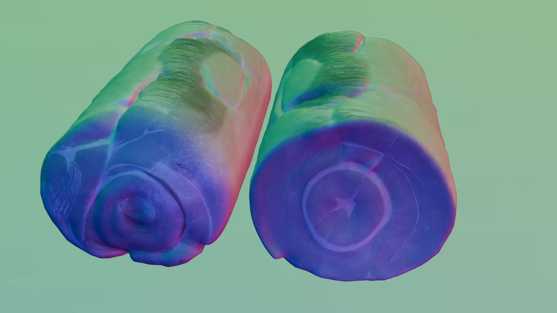 Smoked Ham Roll Meat Low-poly 3D model_52