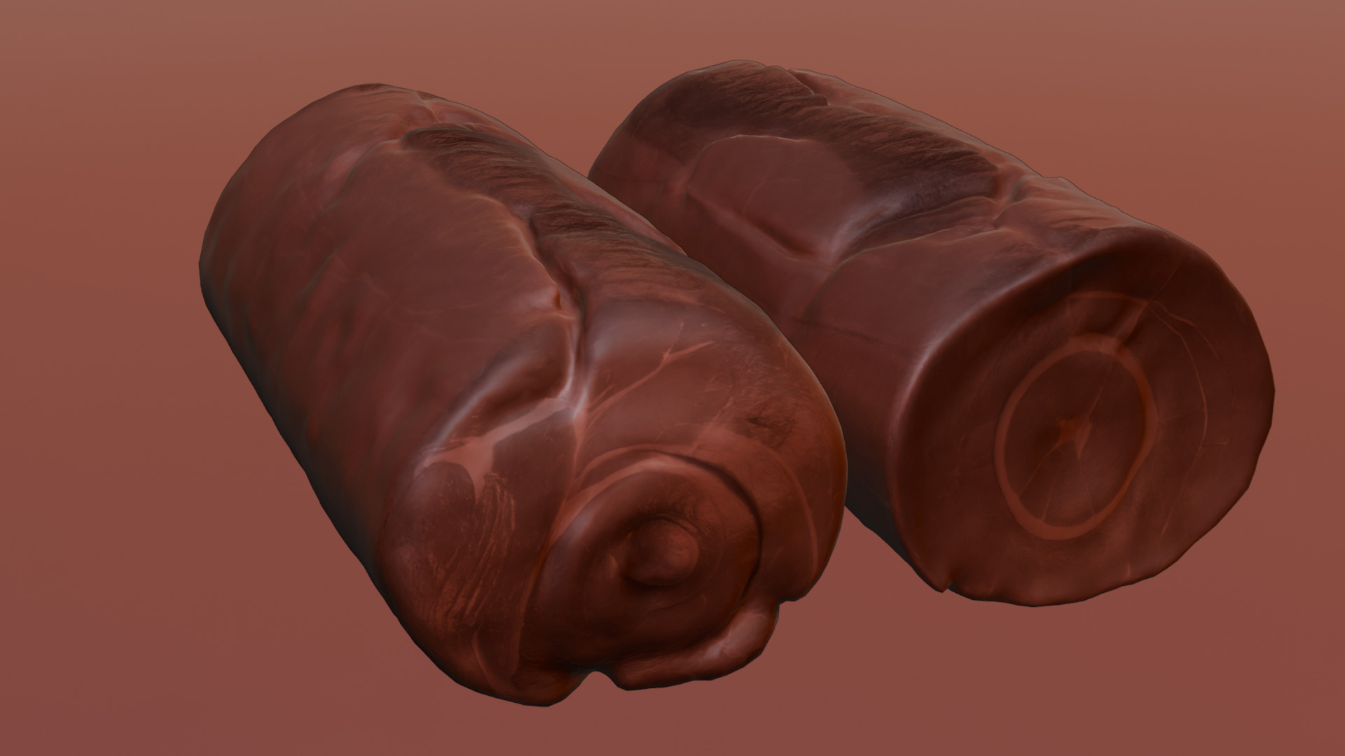 Smoked Ham Roll Meat Low-poly 3D model_46