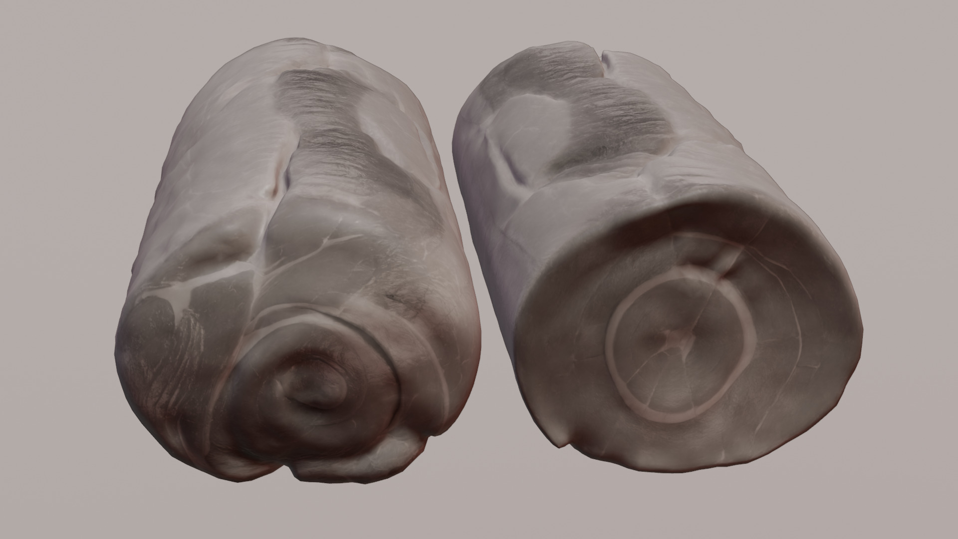 Smoked Ham Roll Meat Low-poly 3D model_49