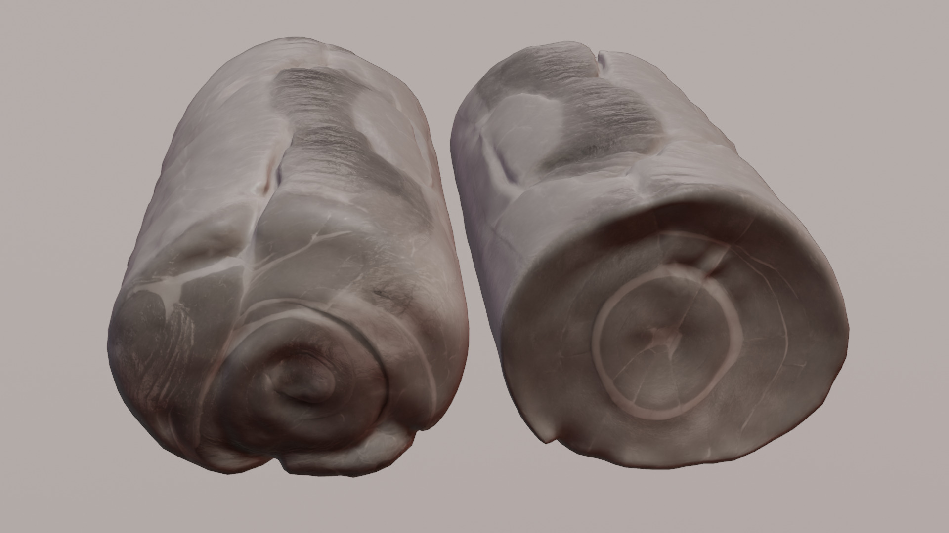 Smoked Ham Roll Meat Low-poly 3D model_43