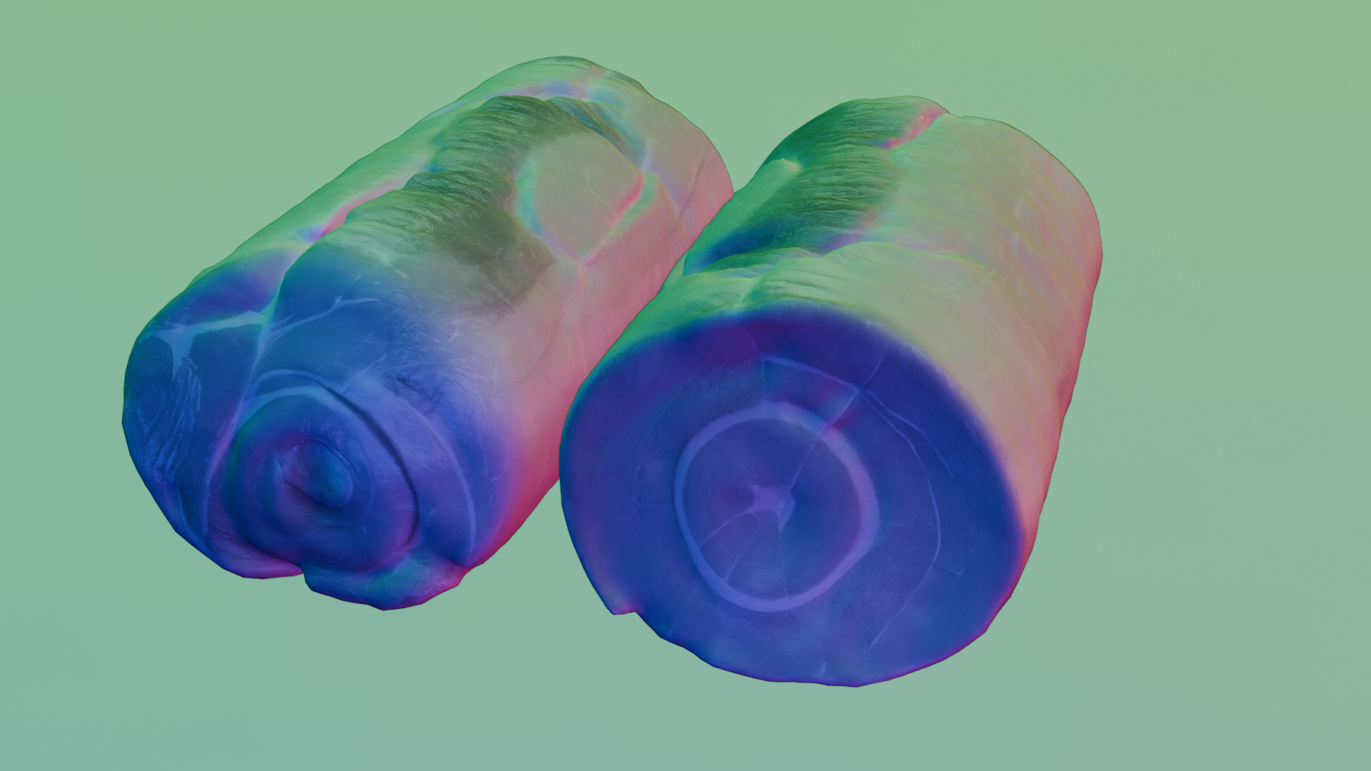 Smoked Ham Roll Meat Low-poly 3D model_35