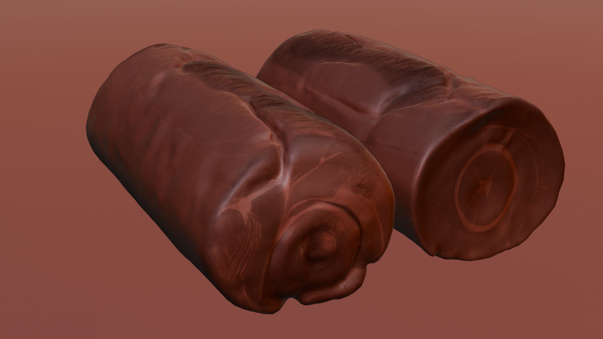 Smoked Ham Roll Meat Low-poly 3D model_48