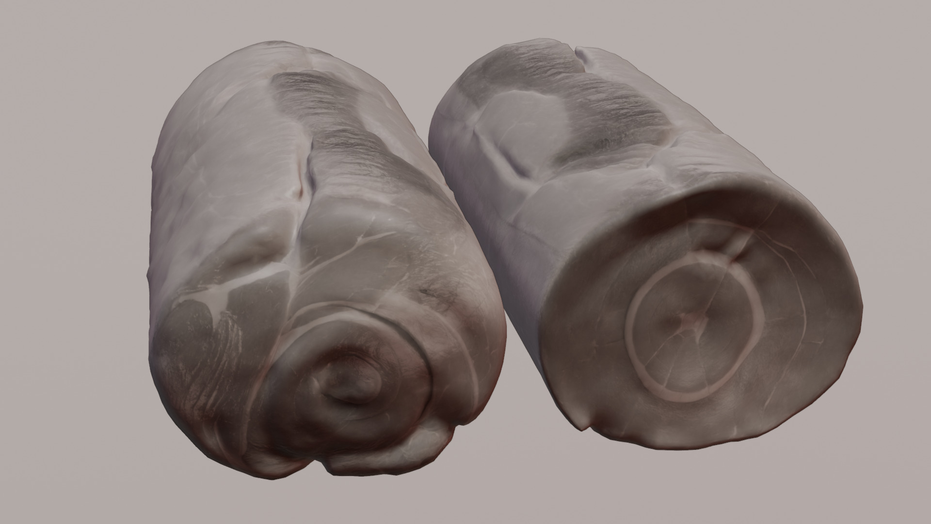 Smoked Ham Roll Meat Low-poly 3D model_45