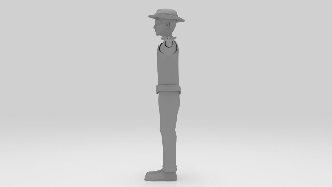 Sheriff  classic 1940 rigged character  lowpolys  Low-poly 3D model_8