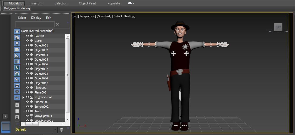 Sheriff  classic 1940 rigged character  lowpolys  Low-poly 3D model_13
