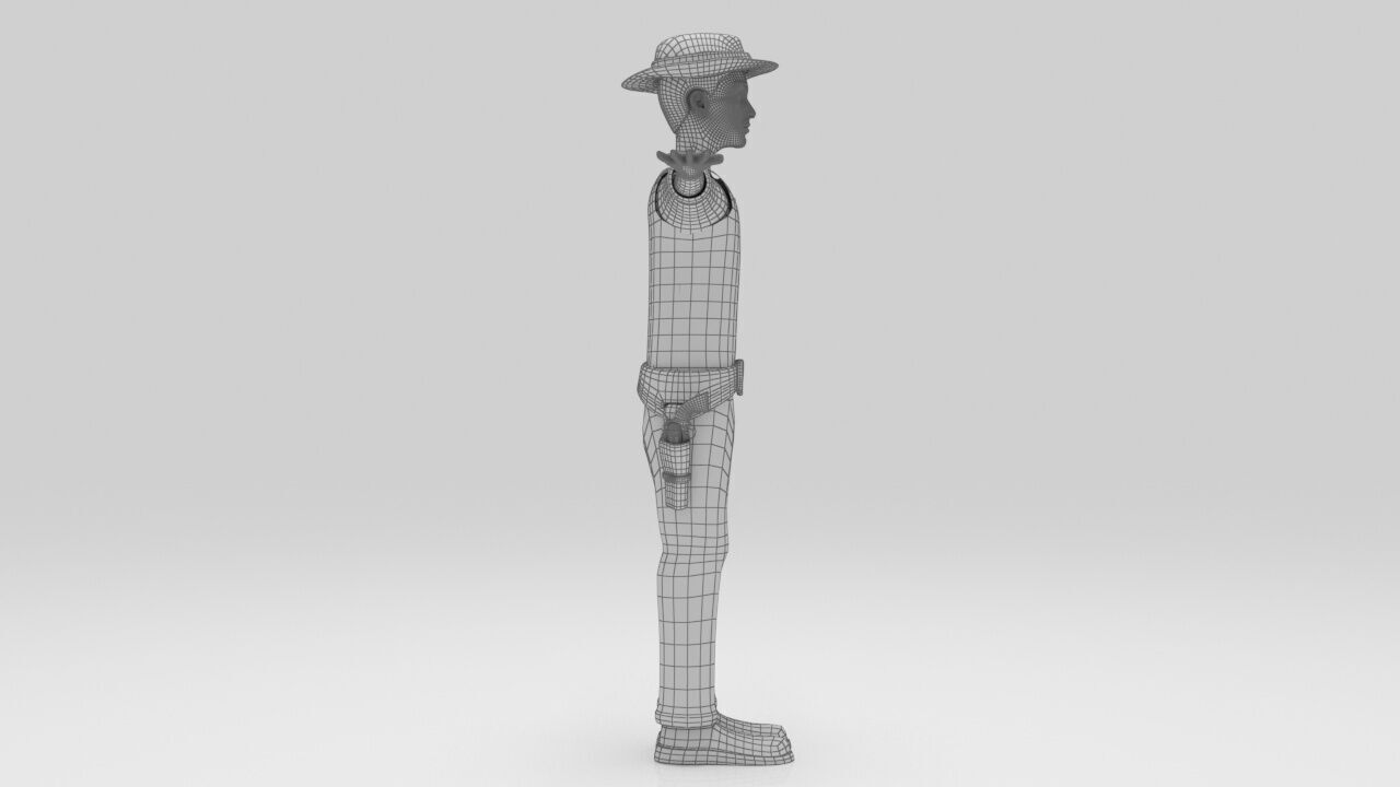Sheriff  classic 1940 rigged character  lowpolys  Low-poly 3D model_10