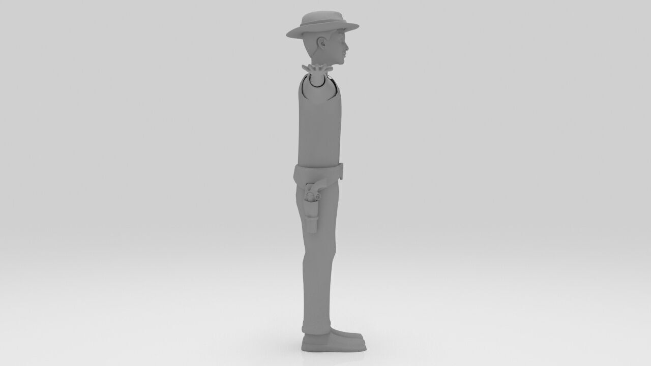 Sheriff  classic 1940 rigged character  lowpolys  Low-poly 3D model_6