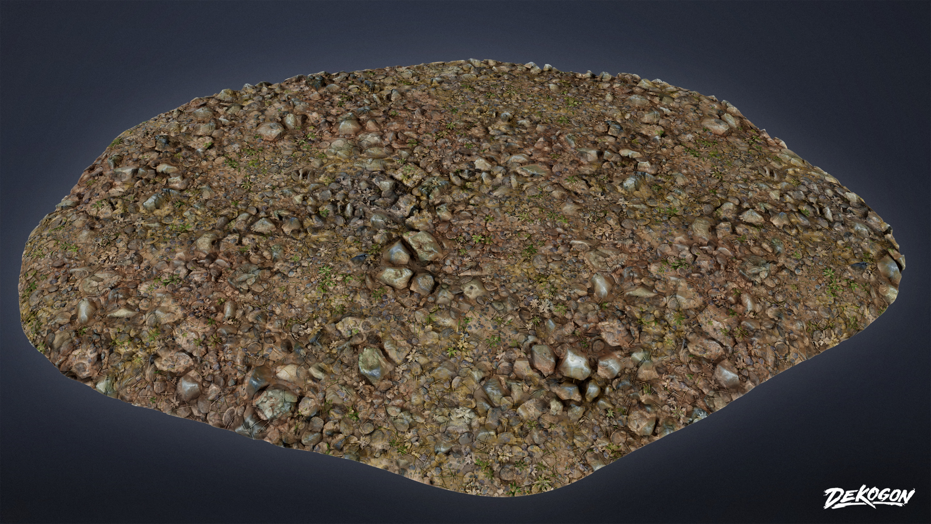 FOLIAGE - Rock Ground Mound 01 - LOW POLY Low-poly 3D model_5