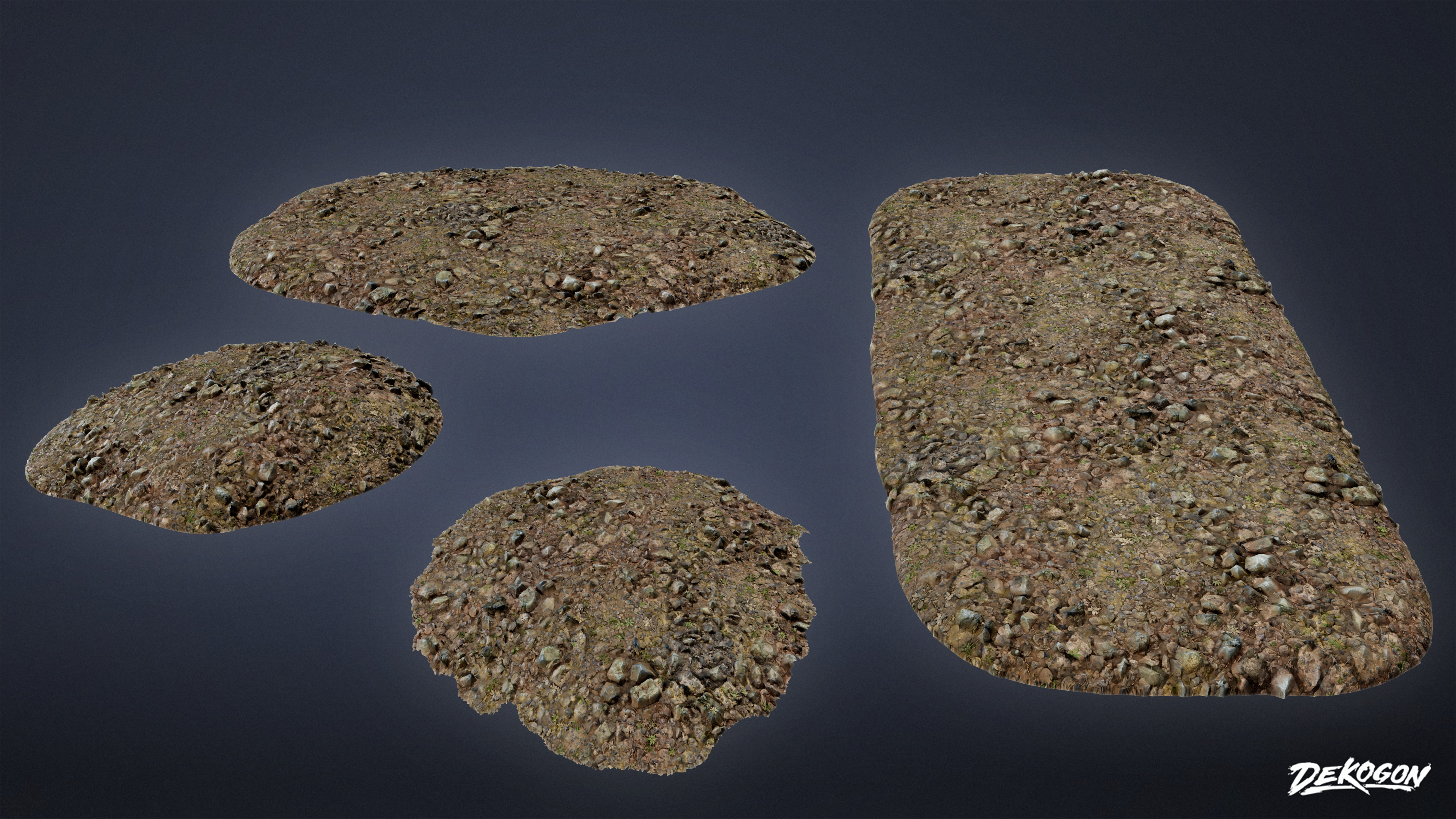 FOLIAGE - Rock Ground Mound 01 - LOW POLY Low-poly 3D model_1