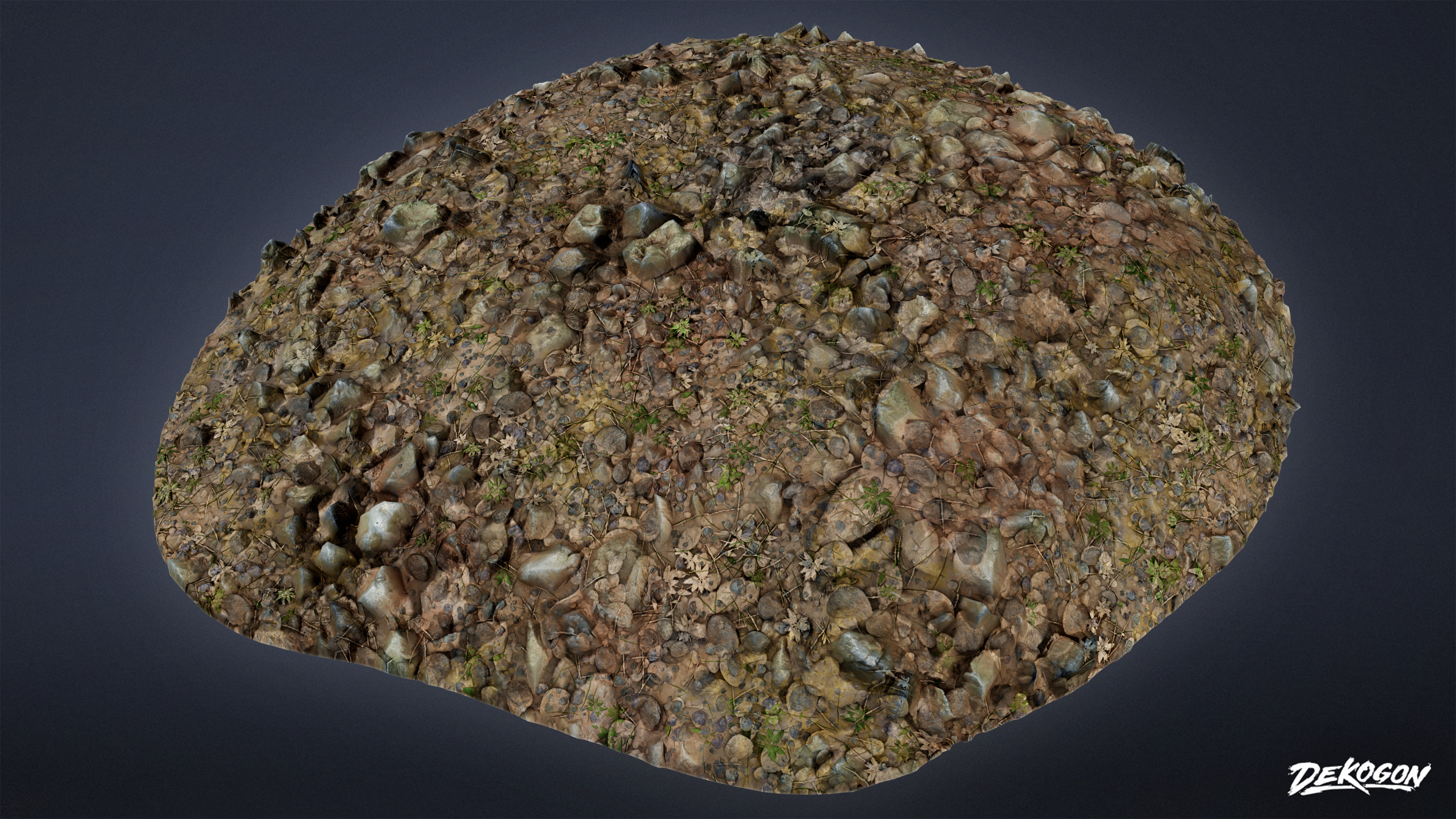 FOLIAGE - Rock Ground Mound 01 - LOW POLY Low-poly 3D model_4