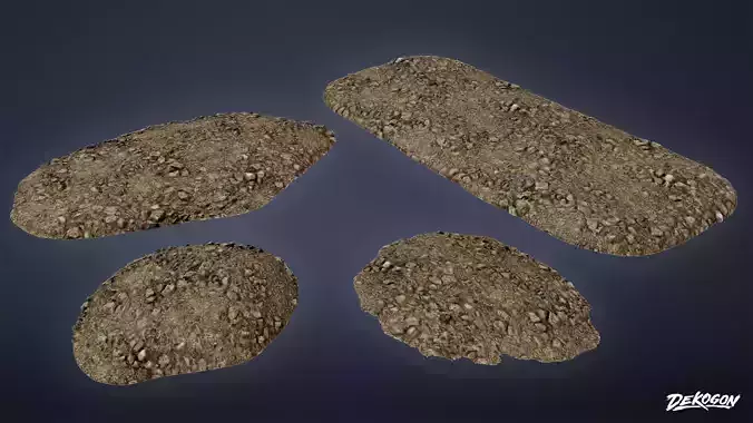FOLIAGE - Rock Ground Mound 01 - LOW POLY