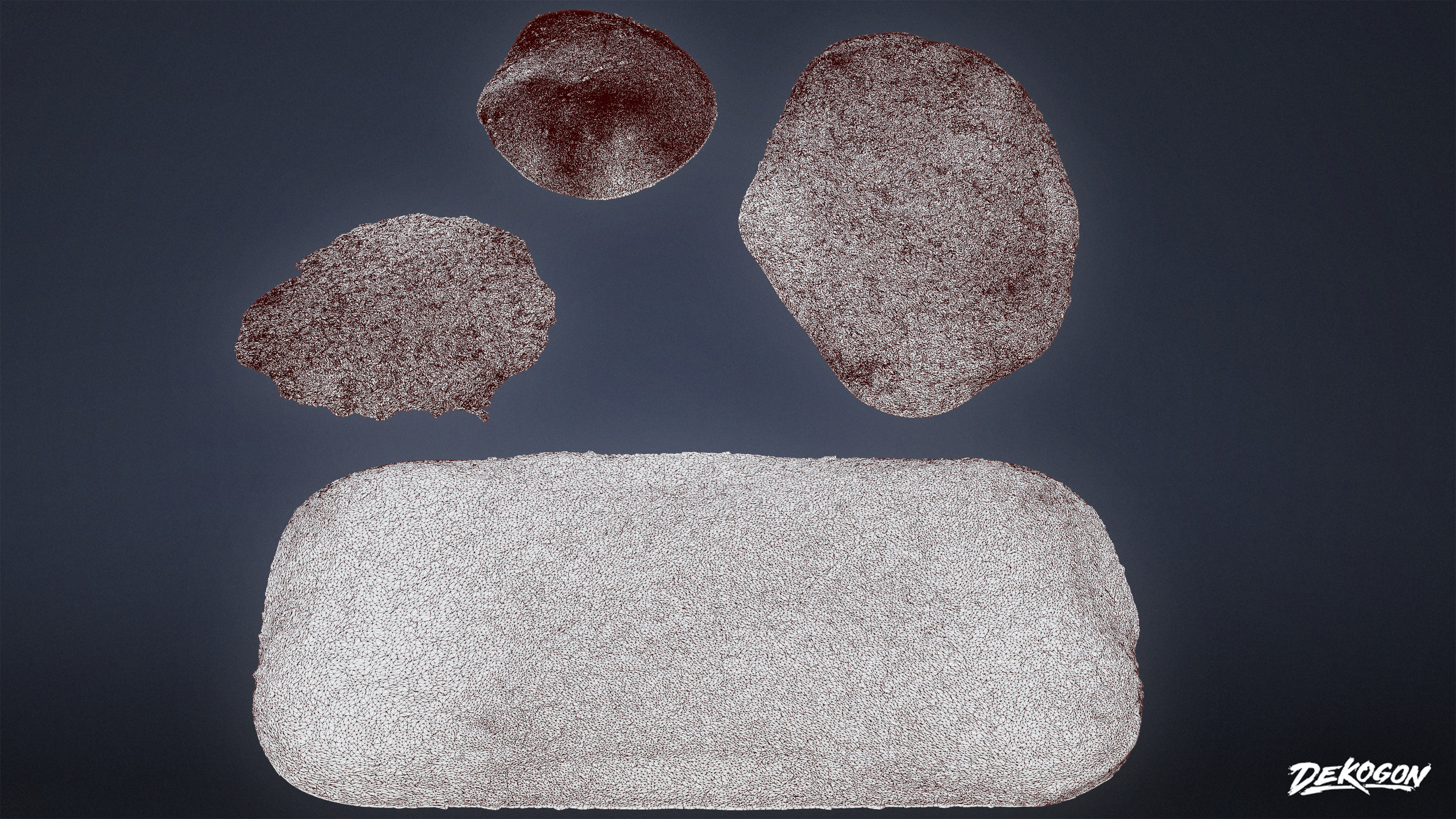 FOLIAGE - Rock Ground Mound 01 - LOW POLY Low-poly 3D model_9