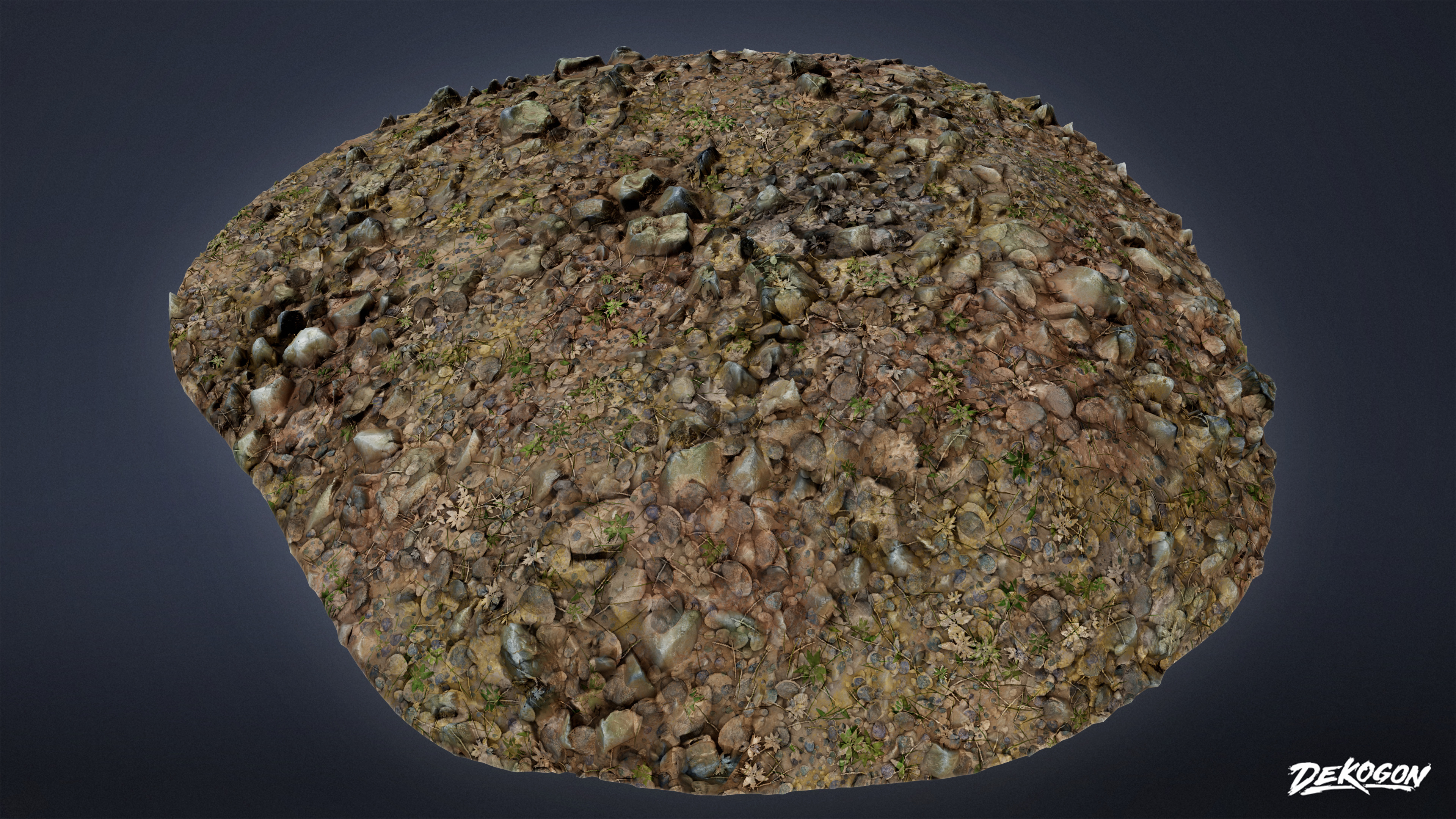 FOLIAGE - Rock Ground Mound 01 - LOW POLY Low-poly 3D model_6