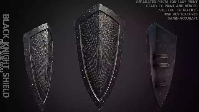 Dark Souls Black Knight Shield for Cosplay 3D print model