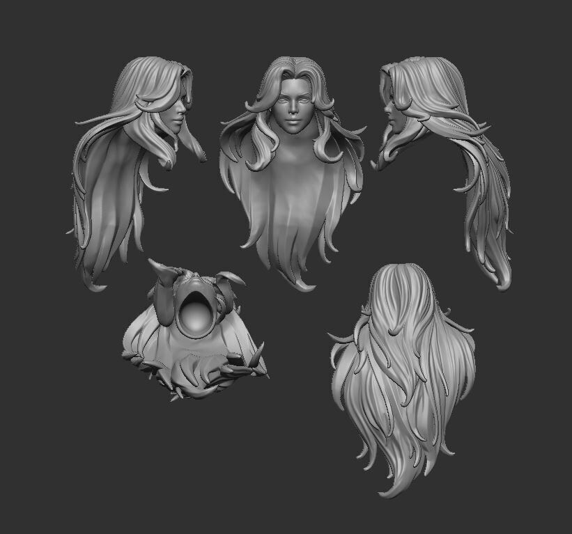 Starfire Headsculpt for Action Figures 3D print model_1