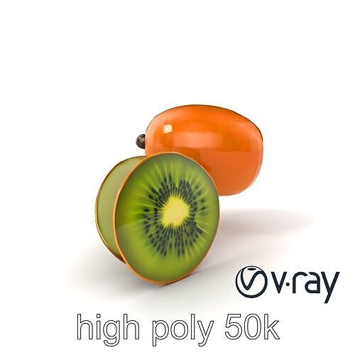 Kiwi Fruit High-Detail 3D Model Pack Low-poly 3D model 7